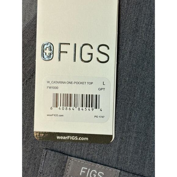 NWT Figs Catarina One-Pocket Scrub Top GRAPHITE Large - Picture 4 of 7